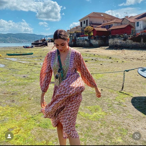 Zara crotchet trim printed dress - Picture 2 of 9